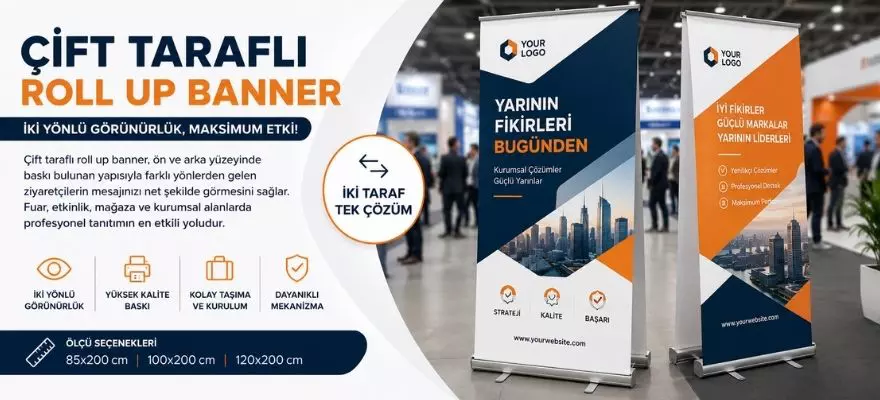 Çift Taraflı Roll Up Banner Nedir? Avantajları ve Kullanım Alanları