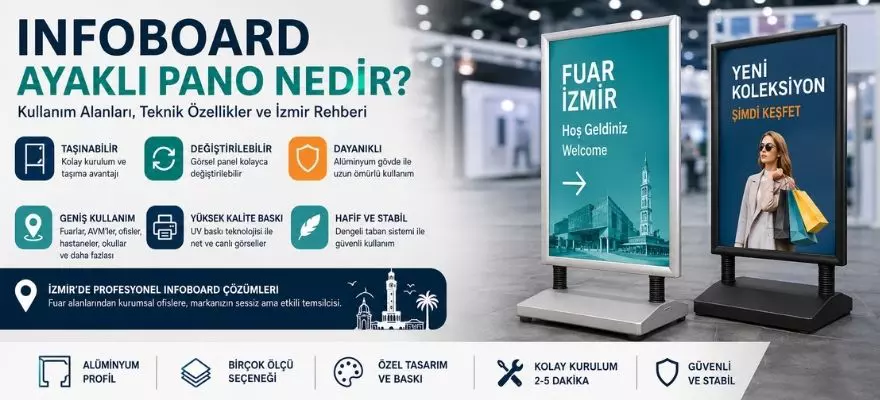 Infoboard Ayaklı Pano Nedir? Kullanım Alanları, Teknik Özellikler ve İzmir Rehberi