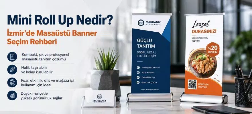 Mini Roll Up Nedir? İzmir’de Masaüstü Banner Seçim Rehberi