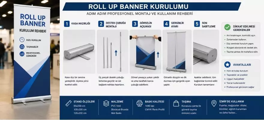 Roll Up Banner Kurulumu, Adım Adım Profesyonel Montaj ve Kullanım Rehberi