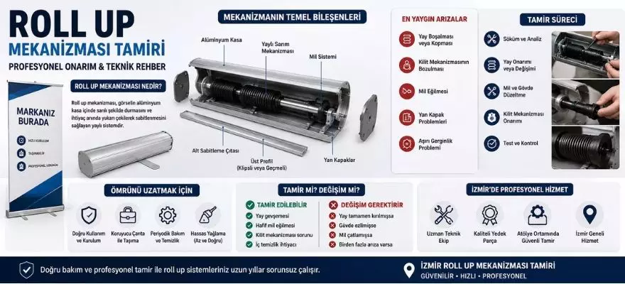 Roll Up Mekanizması Tamiri | İzmir Profesyonel Onarım ve Teknik Rehber