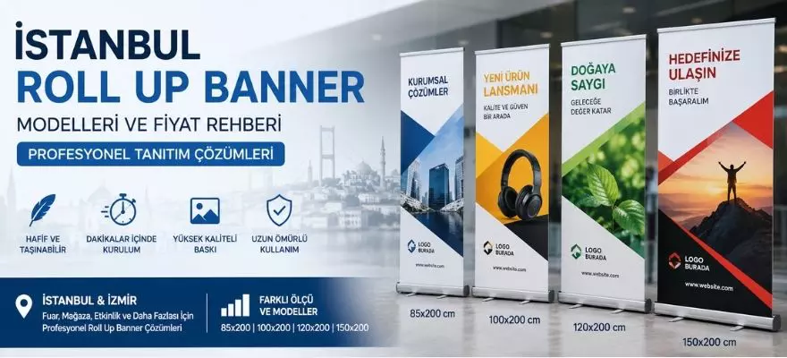 İstanbul Roll Up Banner Modelleri ve Fiyat Rehberi Profesyonel Tanıtım Çözümleri