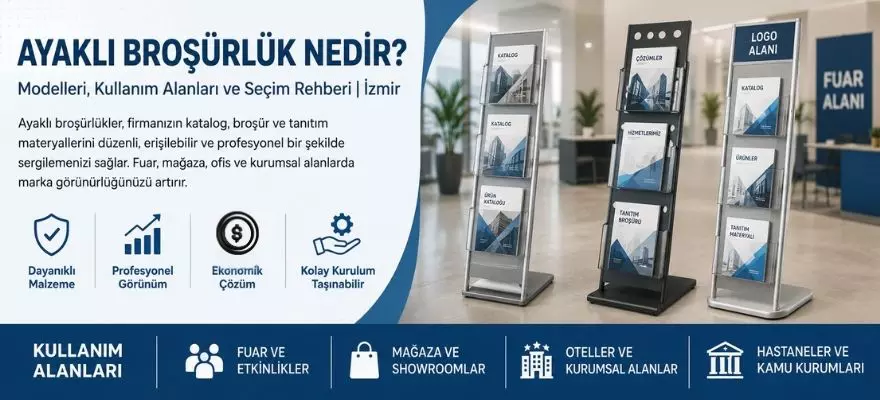 Ayaklı Broşürlük Nedir Modelleri, Kullanım Alanları ve Seçim Rehberi İzmir