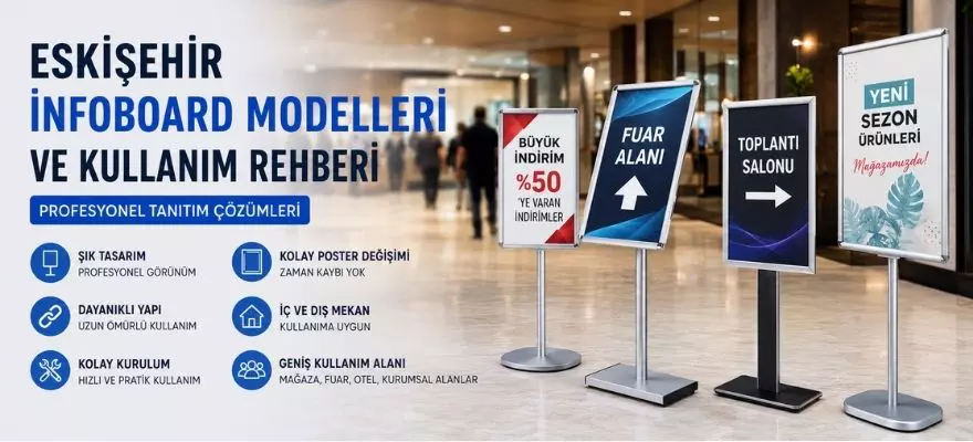 Eskişehir İnfoboard Modelleri ve Kullanım Rehberi Profesyonel Tanıtım Çözümleri