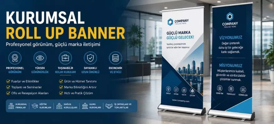 Kurumsal Roll Up Banner Nedir Şirketler İçin Profesyonel Tanıtım Rehberi