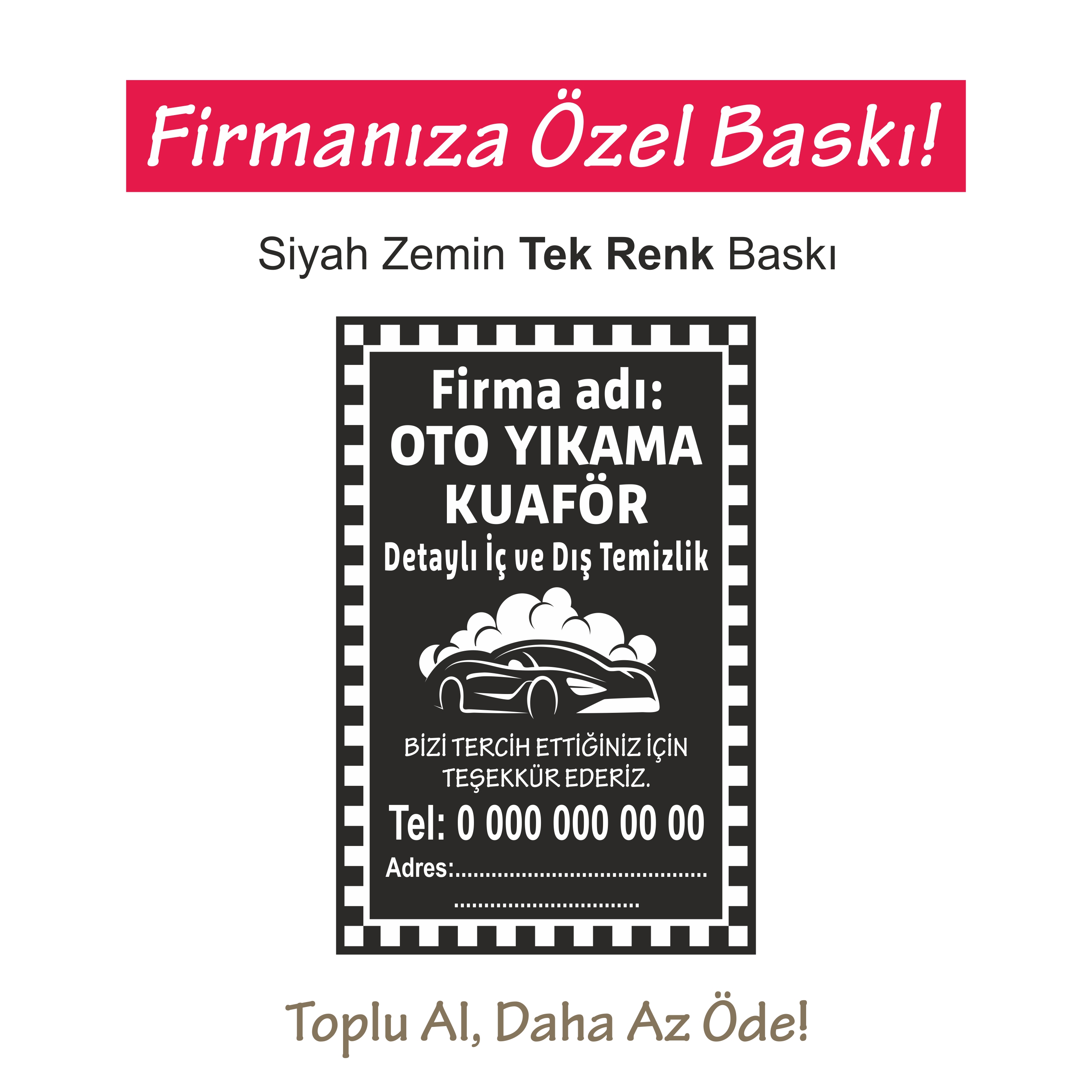 Oto Kağıt Paspas Baskı MY25066