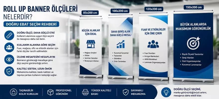 Roll Up Banner Ölçüleri Nelerdir Doğru Ebat Seçim Rehberi