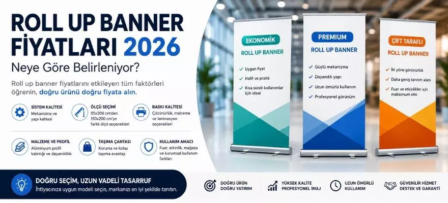 Roll Up Banner Fiyatları 2026 Modeller, Özellikler ve Fiyat Rehberi
