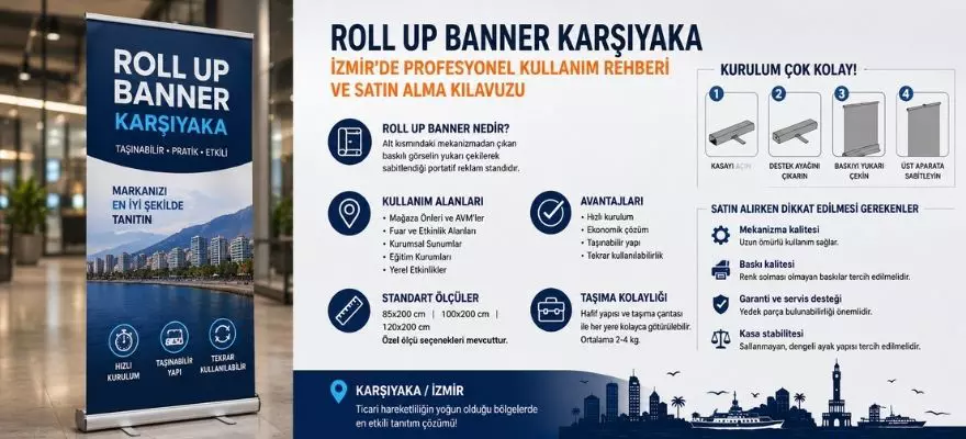 Roll Up Banner Karşıyaka İzmir’de Profesyonel Kullanım Rehberi ve Satın Alma Kılavuzu