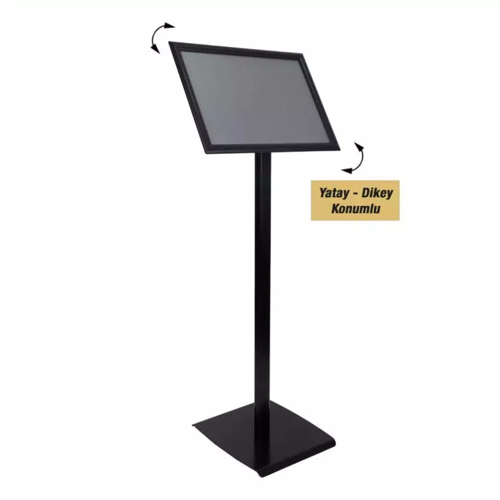 Tek Ayaklı Menü ve Bilgilendirme Panosu A4 (297x210 mm) Siyah