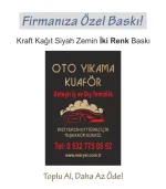 Kraft Oto Paspas, 50×35 cm. Siyah Zemin, İki Renk Baskı Dikey