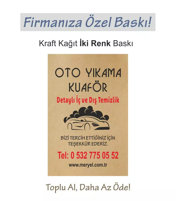 Kraft Oto Paspas Baskı, 50×35 cm. İki Renk Dikey Kraft Oto Paspas Baskı, 50×35 cm. İki Renk Dikey
