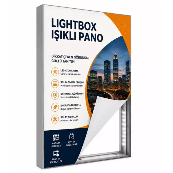 Lightbox Işıklı Pano 50x35 cm.