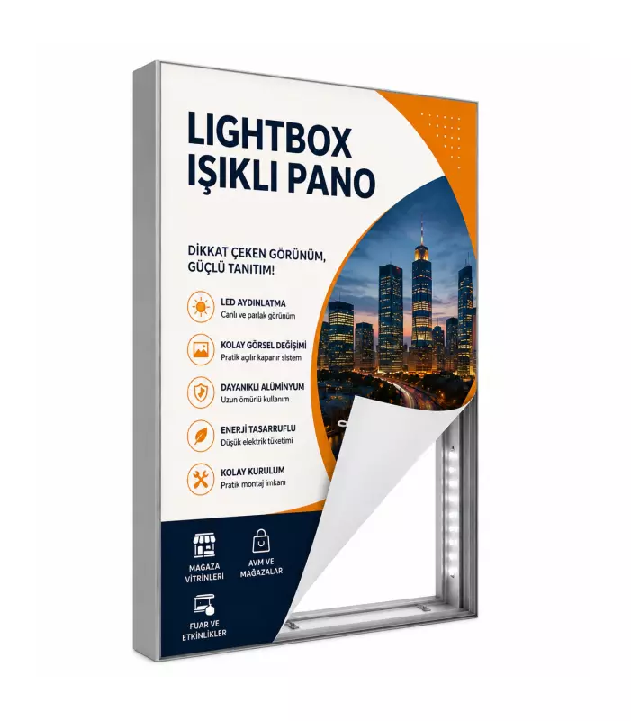 Lightbox Işıklı Pano 70x50 cm.